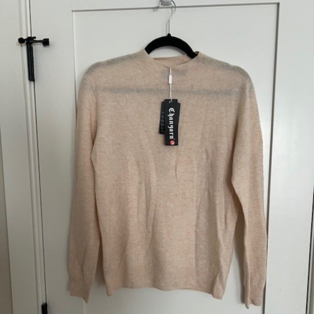 Chanyarn 100% Superfine Merino Medium Oatmeal Pullover - NWT